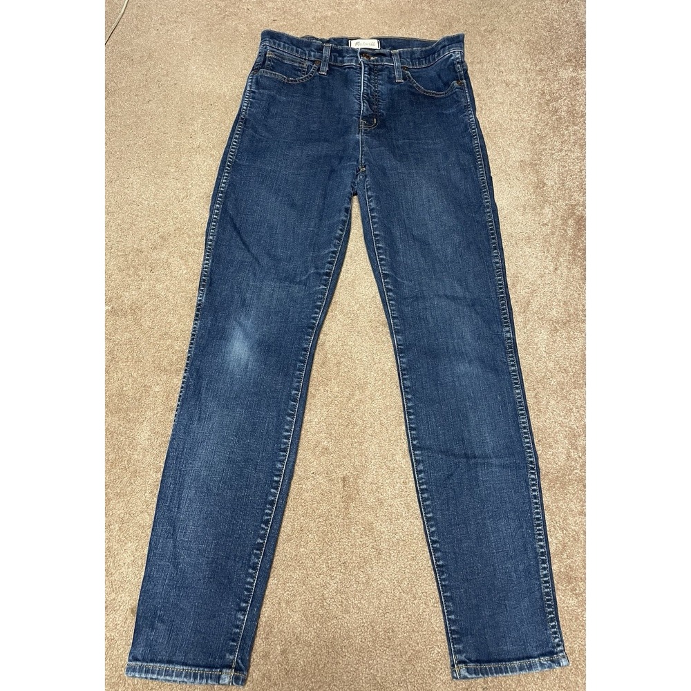 Madewell womensβ jeans 10" High-Rise Skinny Blue Denim Jeans Wash 29 "M" pocket